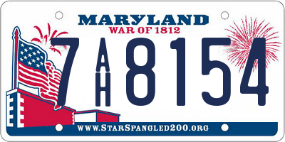 MD license plate 7AH8154