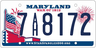 MD license plate 7AH8172