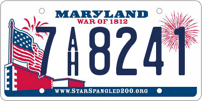 MD license plate 7AH8241