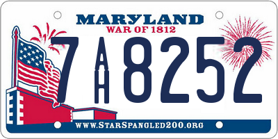 MD license plate 7AH8252