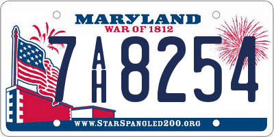 MD license plate 7AH8254