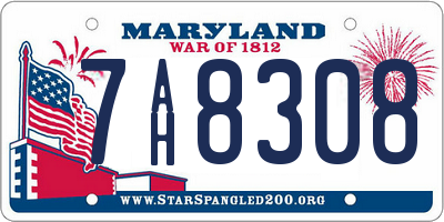 MD license plate 7AH8308