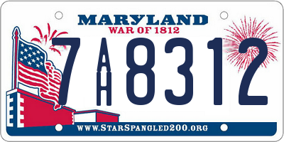 MD license plate 7AH8312