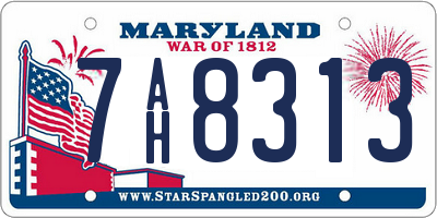 MD license plate 7AH8313