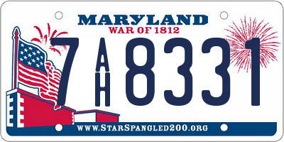 MD license plate 7AH8331