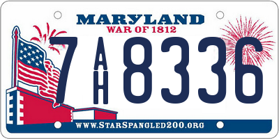 MD license plate 7AH8336