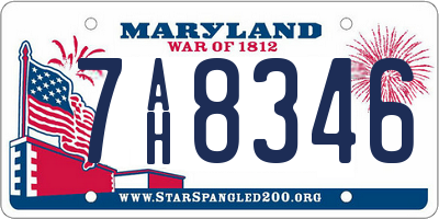 MD license plate 7AH8346