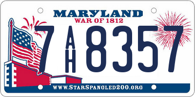MD license plate 7AH8357