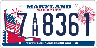 MD license plate 7AH8361