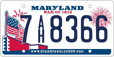 MD license plate 7AH8366