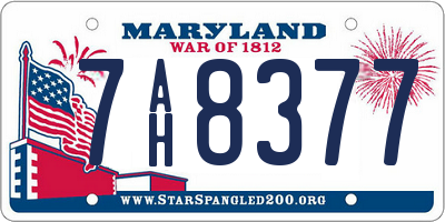 MD license plate 7AH8377