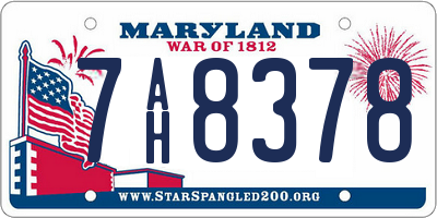 MD license plate 7AH8378
