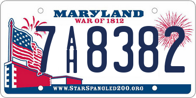 MD license plate 7AH8382