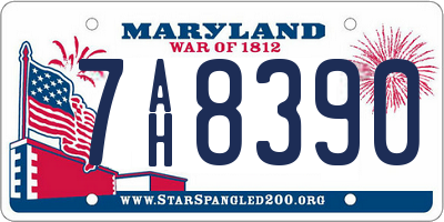 MD license plate 7AH8390