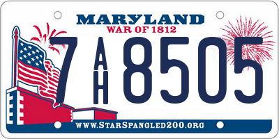 MD license plate 7AH8505