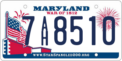 MD license plate 7AH8510