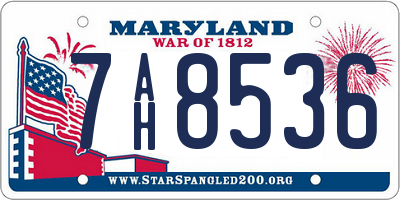MD license plate 7AH8536