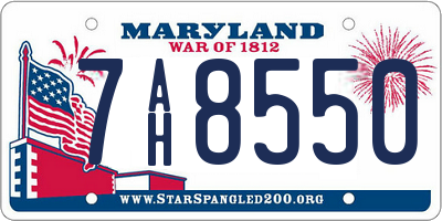 MD license plate 7AH8550