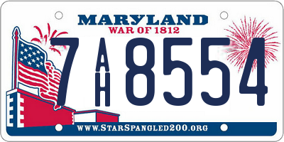 MD license plate 7AH8554