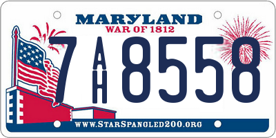 MD license plate 7AH8558