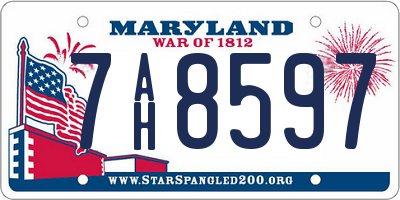 MD license plate 7AH8597