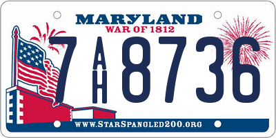 MD license plate 7AH8736
