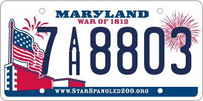 MD license plate 7AH8803