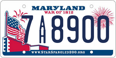 MD license plate 7AH8900