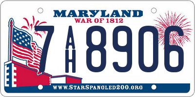 MD license plate 7AH8906