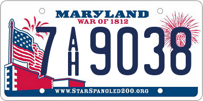 MD license plate 7AH9038