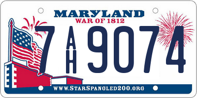 MD license plate 7AH9074