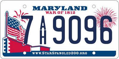 MD license plate 7AH9096