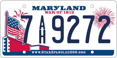 MD license plate 7AH9272
