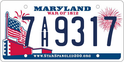 MD license plate 7AH9317