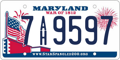 MD license plate 7AH9597