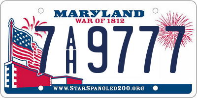 MD license plate 7AH9777