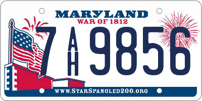 MD license plate 7AH9856