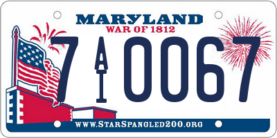 MD license plate 7AI0067