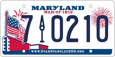 MD license plate 7AI0210