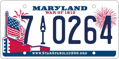 MD license plate 7AI0264
