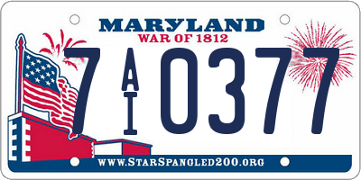 MD license plate 7AI0377