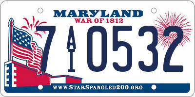 MD license plate 7AI0532