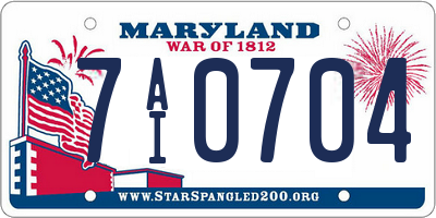 MD license plate 7AI0704