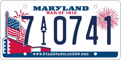 MD license plate 7AI0741