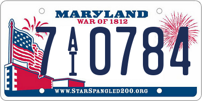 MD license plate 7AI0784