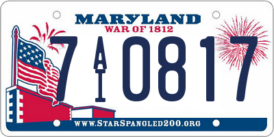 MD license plate 7AI0817