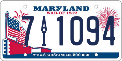 MD license plate 7AI1094