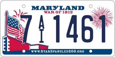 MD license plate 7AI1461