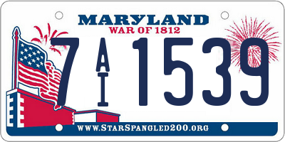 MD license plate 7AI1539