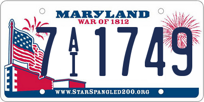 MD license plate 7AI1749